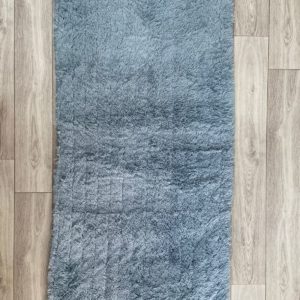 Коврик для ванной антискользящий с длинным ворсом, цвет голубой