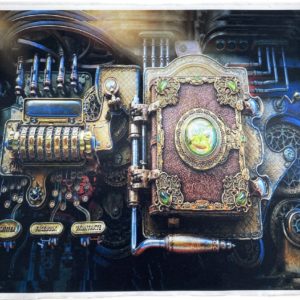 Картина на ткани стимпанк, книга, механизм, steampunk