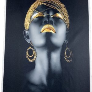 Картина на полотне "Африканка черное в золоте"