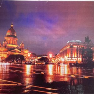 Фотография на полотне "Исаакиевский собор ночью"