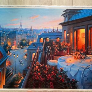 Картина на полотне "Романтический ужин в Париже - Лушпин"