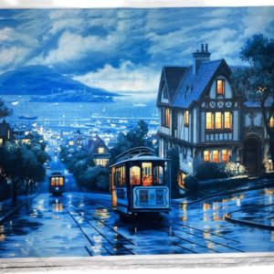 Плакат на ткани "Трамвай в Сан-Фрациско Евгений Лушпин"