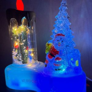 Светодиодная фигура Свеча со снеговиком