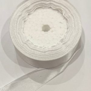 Лента атласная SATIN RIBBON 25 MM 300 PCS, БЕЛЫЙ 22 м