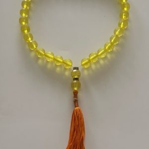 Четки мусульманские 33 бусины, 20 см для молитвы Четки для машины (Автомобиля) цвет желтый
