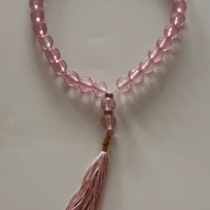 Четки мусульманские 20 см 33 бусины для молитвы Четки для машины (Автомобиля) цвет светло-розовый