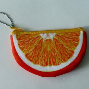Косметичка-кошелек Фрукты яркие 12 см  Апельсин