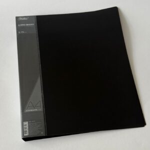 Папка с бок.зажимом + карман черная