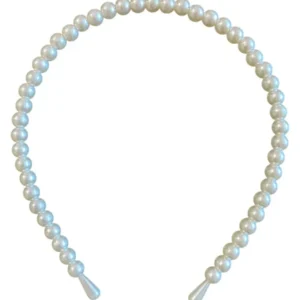 Ободок для волос с жемчугом белый женский