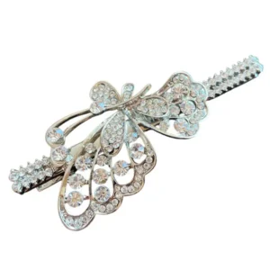 Детская заколка-зажим для волос с бабочкой и стразами