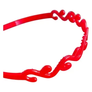 Ободок для волос женский красный пластиковый