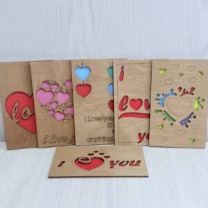 Открытка из дерева в ассортименте